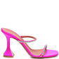 Stiletto Leopard Print Rhinestone Fish Mouth One Word Toe Party Sandals