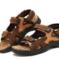 Men'S Sandals Leather Toe Platform Top Layer Cowhide Outdoor Casual Sandals