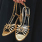 Leather Stiletto Sheepskin Net Red Sandals