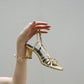 Leather Stiletto Sheepskin Net Red Sandals