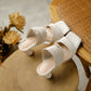 Fashion Lady's Block Heel Square Toe Sandals