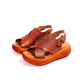 Summer New Leather Ladies Sandals Thick-soled First Layer Cowhide Women's Shoes
