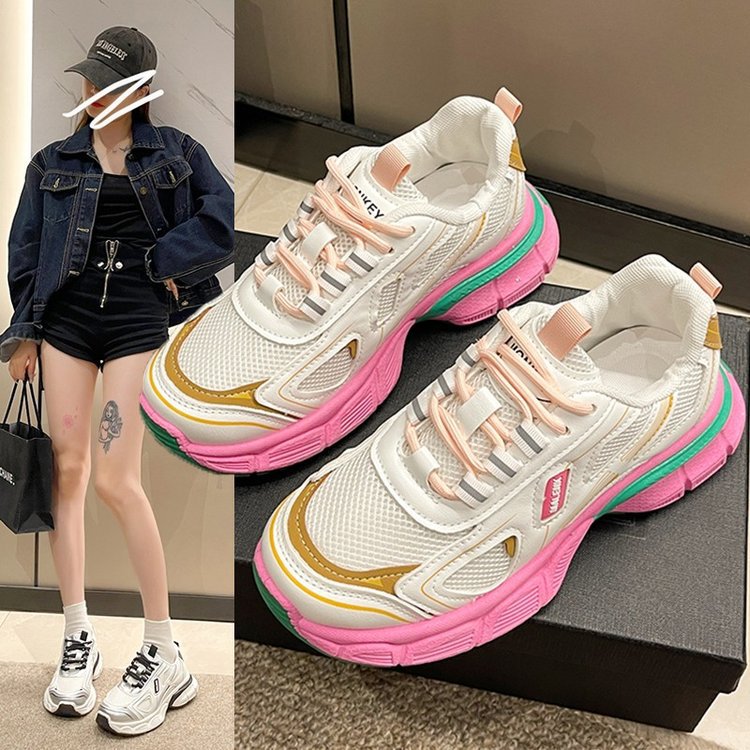Women's All-Match Mesh Surface Platform Casual Sneakers.