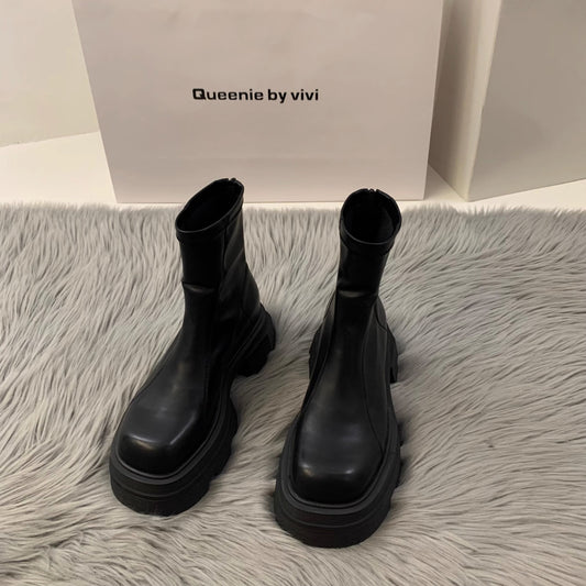 Thick Bottom Square Toe Martin Boots Women - EnigmaParis