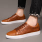 Cowhide Spring Breathable White Shoes - White Plaid Board Collection