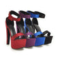 16CM SUPER HEEL PLATFORM SATIN ROMA SANDALS - Enigmaparis