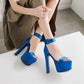 16CM SUPER HEEL PLATFORM SATIN ROMA SANDALS - Enigmaparis