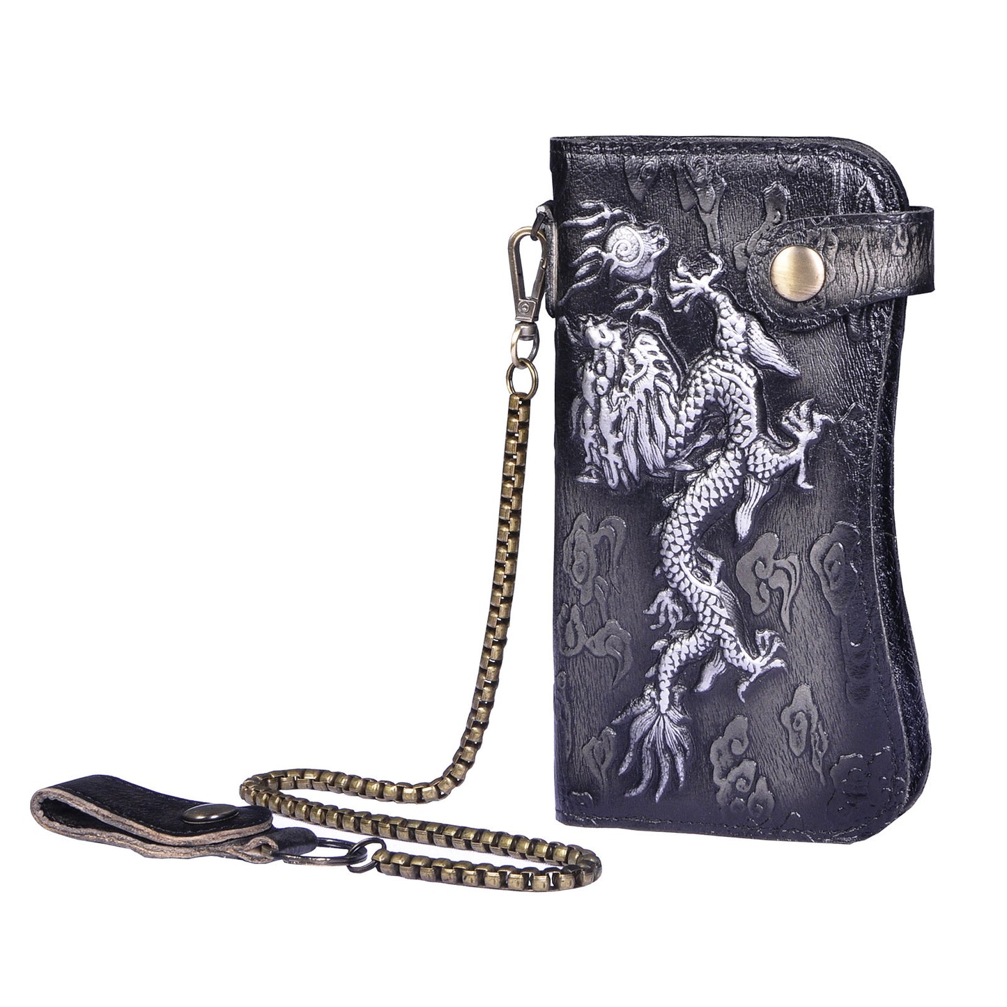Genuine leather dragon wallet - tiger