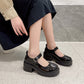 Black Ankle Buckle Platform Pumps Women Japanese Style Patent Leather Mary Jane Shoes Woman Punk Thick Heels Lolita Shoes Mujer