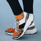 Pumps Female Leopard Print Color Matching Lace Up Casual Sneaker Female.