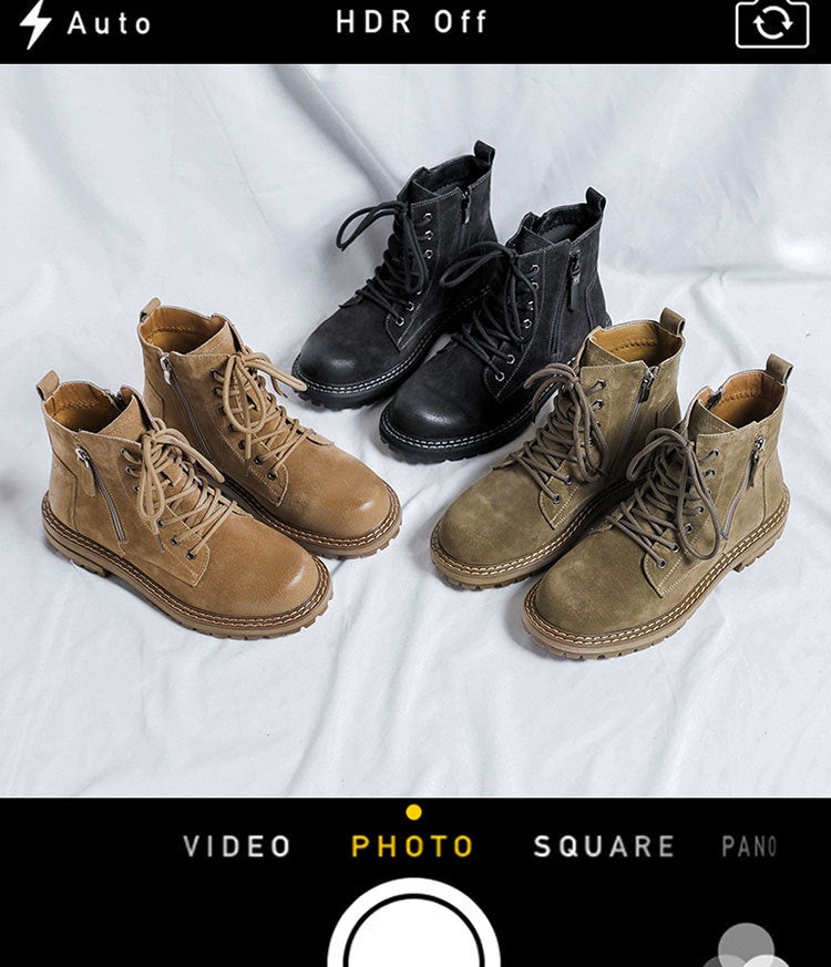 Men's Side Zipper Ankle Boots: Super Popular INS High Street Fashion - EnigmaParis