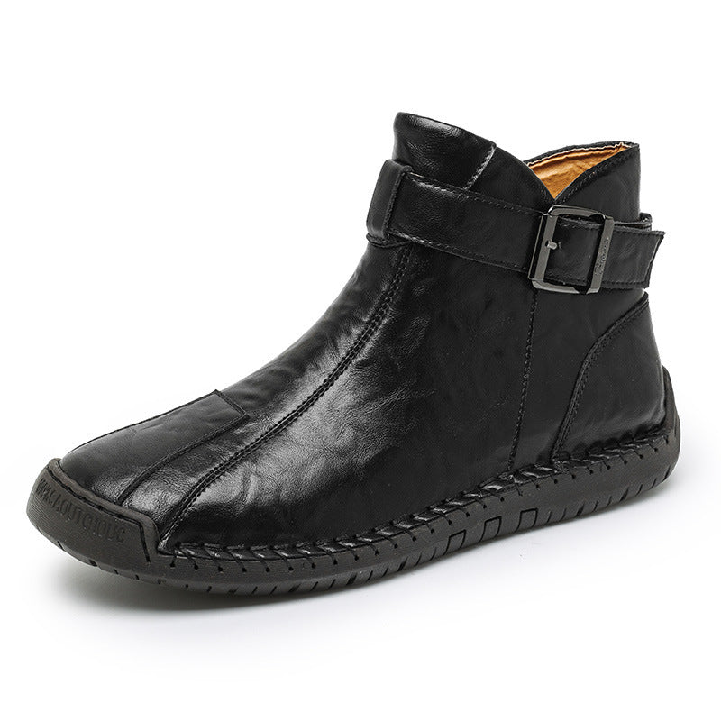 High-Quality Genuine Leather High-Top Men's Boots | Enigma Paris - EnigmaParis