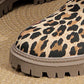 Plus Size Leopard Print Ankle Boots Women Round Toe Woolen Cotton Comfortable Flat - EnigmaParis