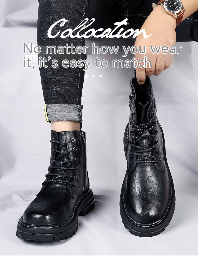 Warm and Stylish Autumn & Winter Men's Boots | Thick Bottom, Round Toe | Enigma Paris - EnigmaParis