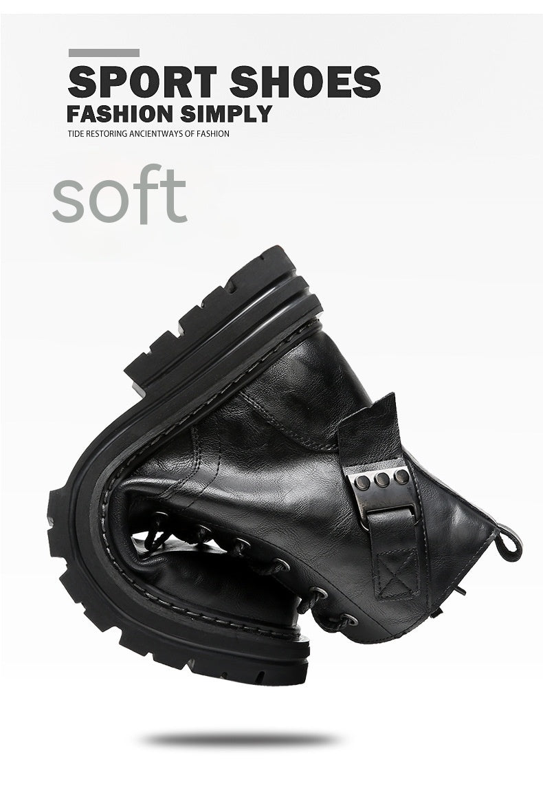Warm and Stylish Autumn & Winter Men's Boots | Thick Bottom, Round Toe | Enigma Paris - EnigmaParis
