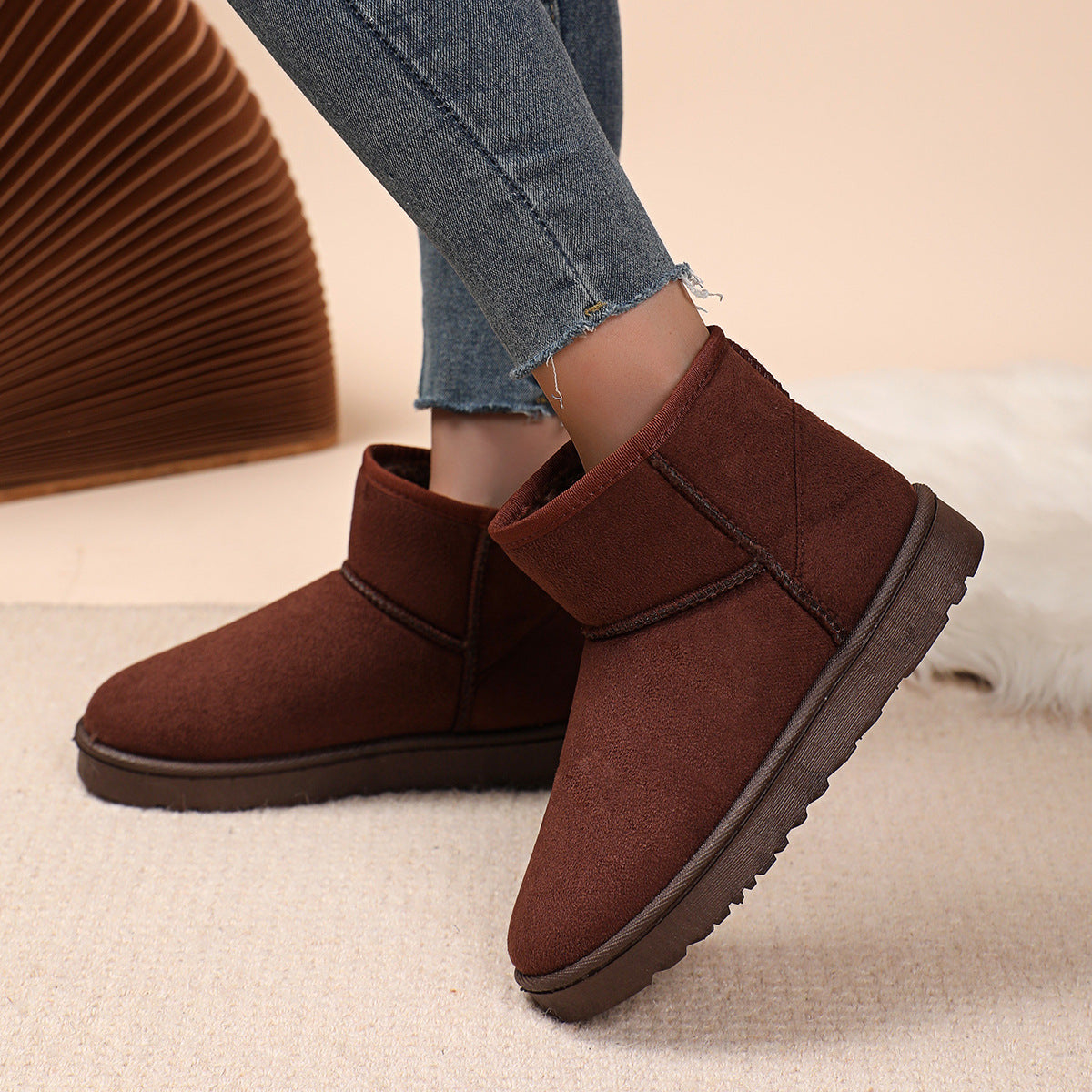 Winter Women's Warm Cotton Velvet Snow Boots - EnigmaParis
