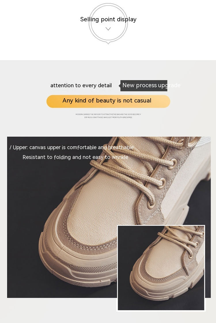 Martin Boots Female Student All-matching Knight Short High-top Booties Chic Canvas Shoes - EnigmaParis