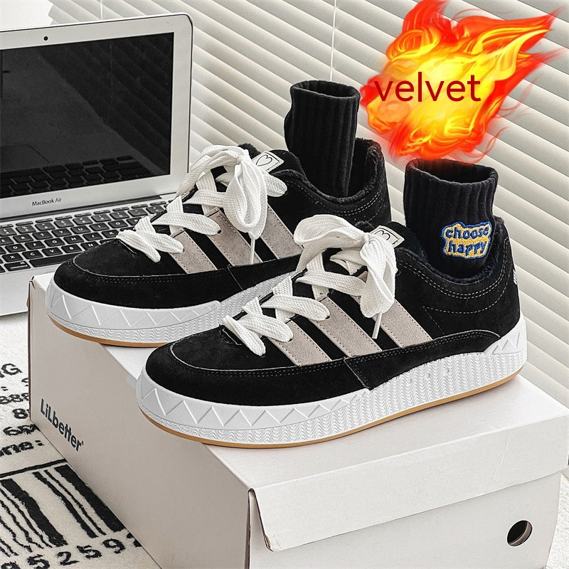 Men's Shoes Hong Kong with Velvet - Warm Retro Style