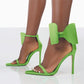 Stylish Solid Color High Heel Sandals: Minimalist Design, Bowknot Buckle - EnigmaParis