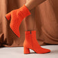 Women's Shoes Pointed Toe Zip High Heel Boots Fashion - EnigmaParis