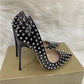 Rivet High Heels Pointed Stiletto Low-cut Shoes - EnigmaParis