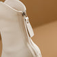 Genuine Leather Pointed Toe High Heel Boots Female White Chunky Heels - EnigmaParis