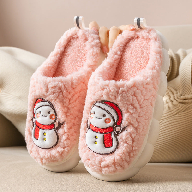 Cartoon Plush Platform Indoor Cotton Slippers - Warm and Cozy Footwear - EnigmaParis