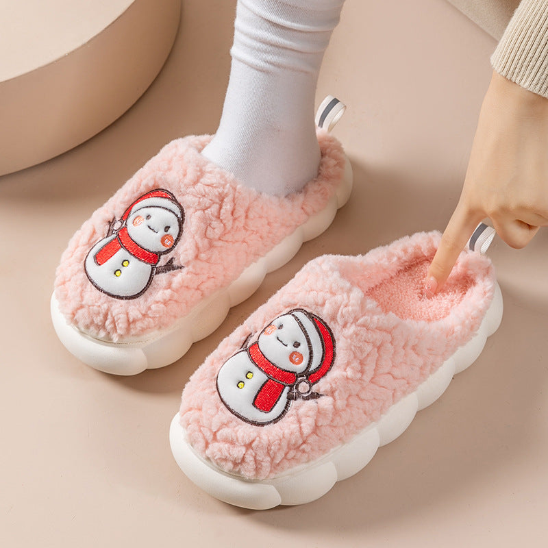 Cartoon Plush Platform Indoor Cotton Slippers - Warm and Cozy Footwear - EnigmaParis