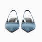 Women's Blue Denim Fabric High Heels.