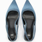 Women's Blue Denim Fabric High Heels.
