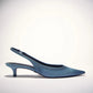 Women's Blue Denim Fabric High Heels.