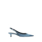 Women's Blue Denim Fabric High Heels.
