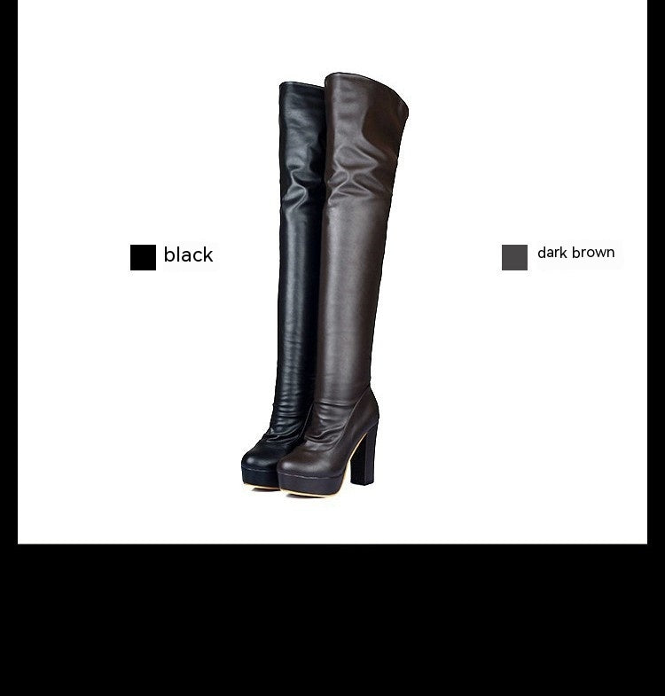 Women's Over-the-Knee Knight Boots - Elastic Force Show Legs.