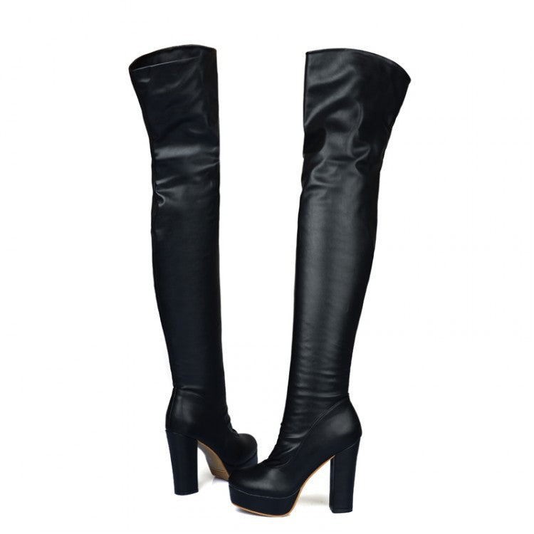 Women's Over-the-Knee Knight Boots - Elastic Force Show Legs.