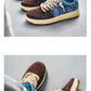 Men's Leisure Denim Board Shoes - Lace-up Flats for Skateboarding