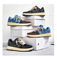 Men's Leisure Denim Board Shoes - Lace-up Flats for Skateboarding