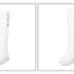 Large Size Mid Heel High Leg Boots with Metal Decoration.