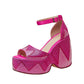 Luxury Rhinestone Platform Wedge Sandals - Stylish Thick Bottom Plus Size Footwear - EnigmaParis