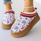 Women's Shoes Cartoon Pattern Thick Bottom Plush Low Top Toe Cap Lazy Slippers - EnigmaParis