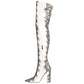 Women's Plus Size Pointed Snakeskin High Over-The-Knee Boots.