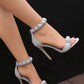 Suede button rivet sandals