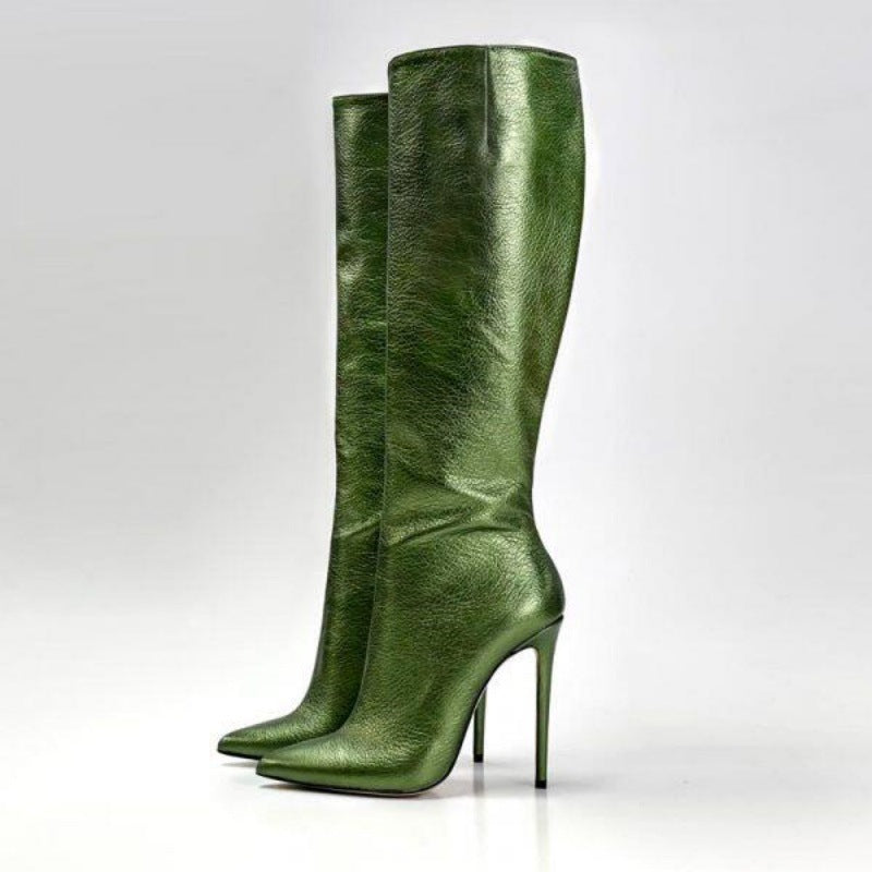 Pointed Toe Stiletto Heel High Leg Boot Foreign Trade Women's Boots - EnigmaParis