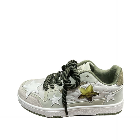Versatile Elegance: Contrast Color Casual All-Match White Shoes
