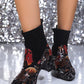 Printing Plus Velvet Wool Stretch Boots Mid Heel - EnigmaParis