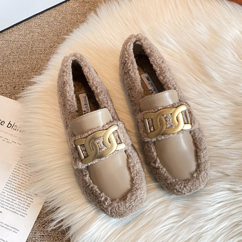 Wearing Thick Soled New Style Cotton Ladybird Shoes For Women In Autumn And Winter - EnigmaParis