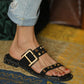 Black Flat Slippers Women's Comfortable Soft Sole Flip-flop Flat Sandals