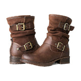 Knight   Belt Buckle With Low-heel Martin Boots