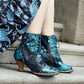 Vintage Print Fashion Lace Up Women's Boots - EnigmaParis