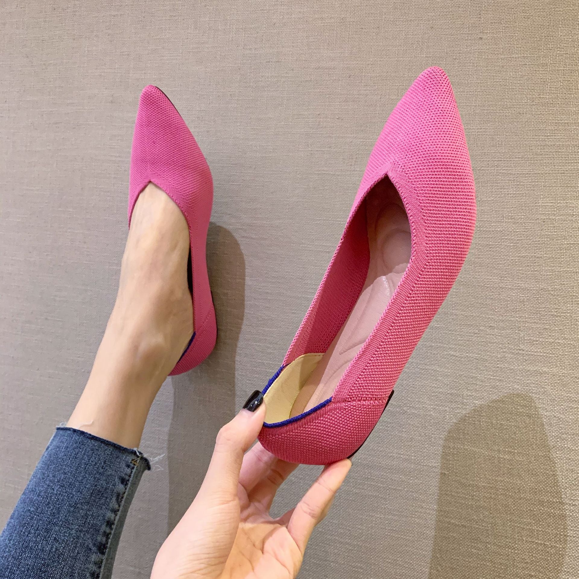 Women's Fashion Flyknit Pointed Braided Shoes - EnigmaParis
