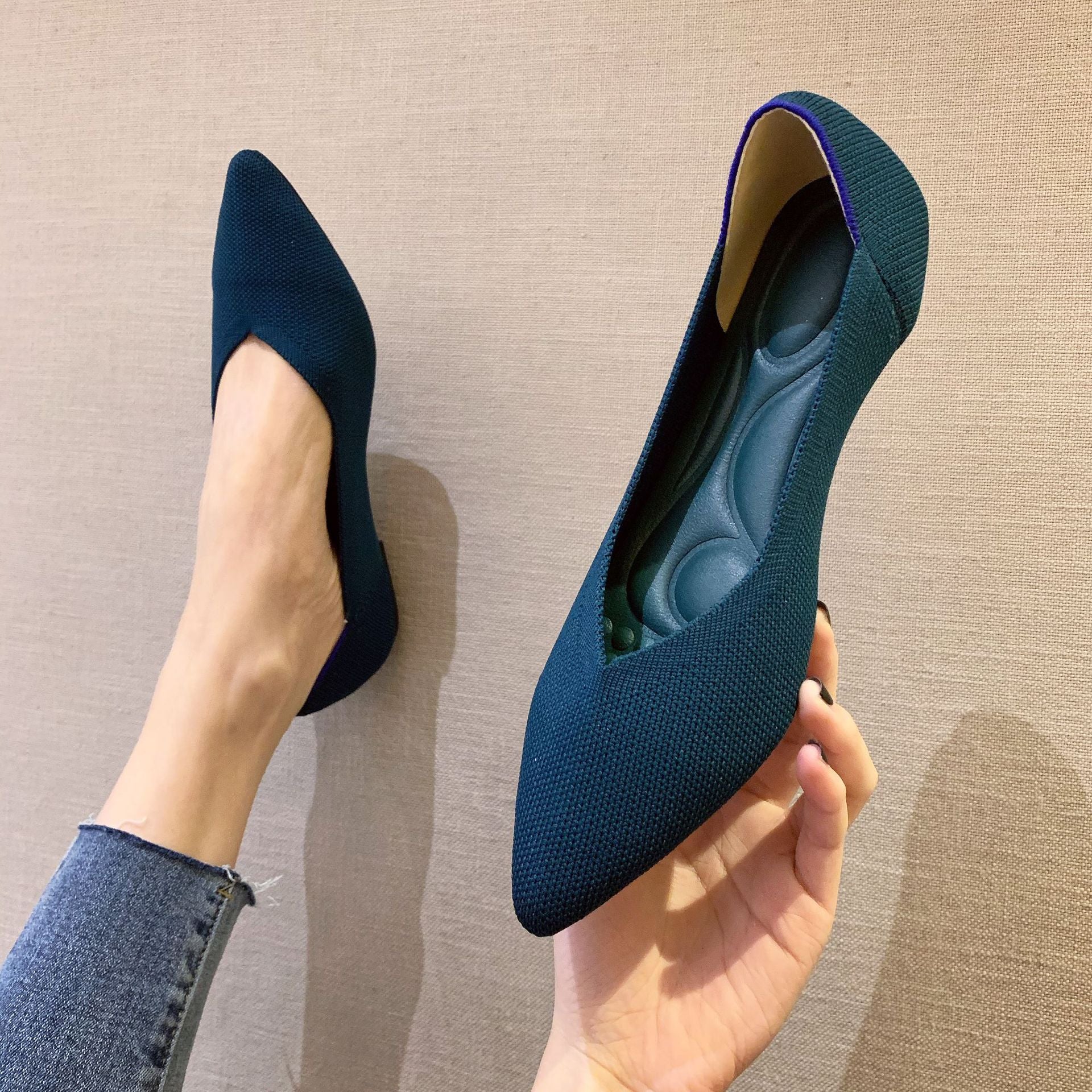 Women's Fashion Flyknit Pointed Braided Shoes - EnigmaParis